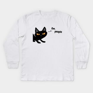 Ew People - Funny Void Cat Kids Long Sleeve T-Shirt